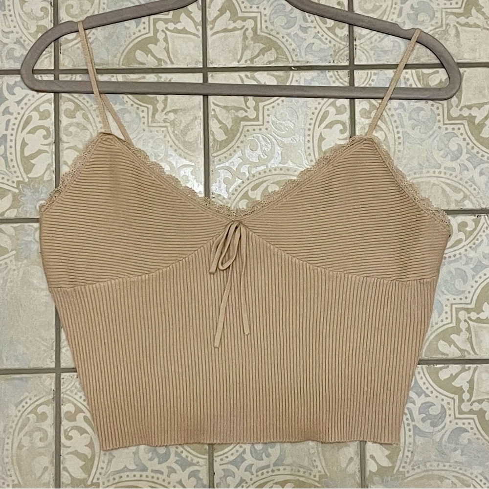 L.A. Hearts Lace Trim Sweater Tank Top